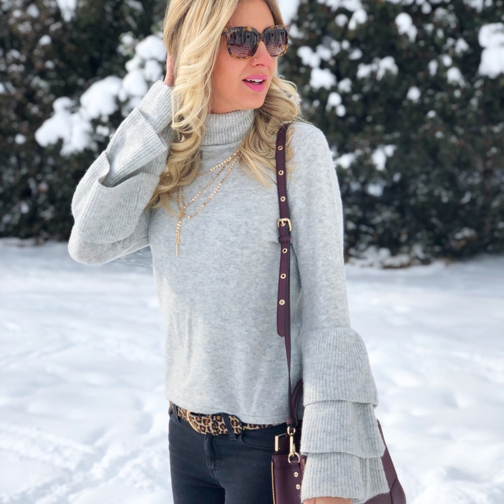 Ruffle Sleeve Sweater